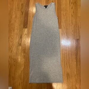 Soft, small knit midi dress in gray